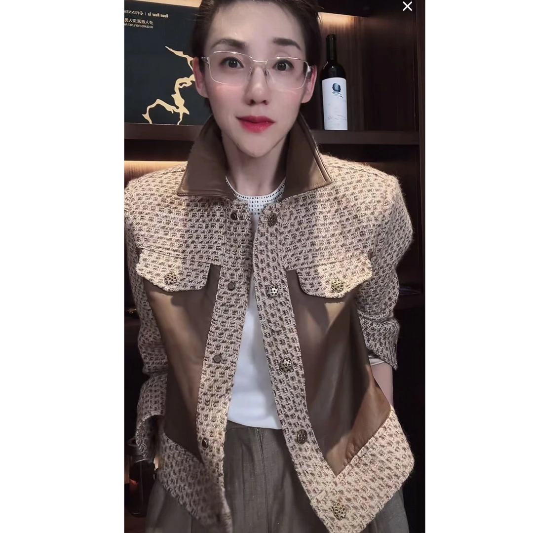 意大利全进口羊毛 拼羊皮 外套  WT0928