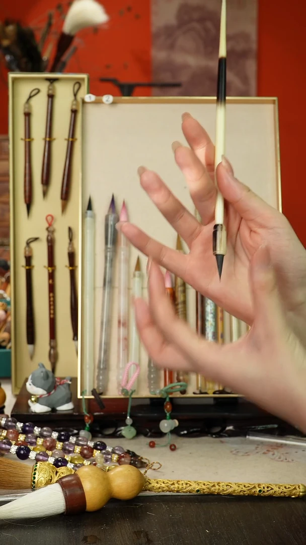 122号闪孤品高货毛笔链接 清水试笔 蘸墨不退