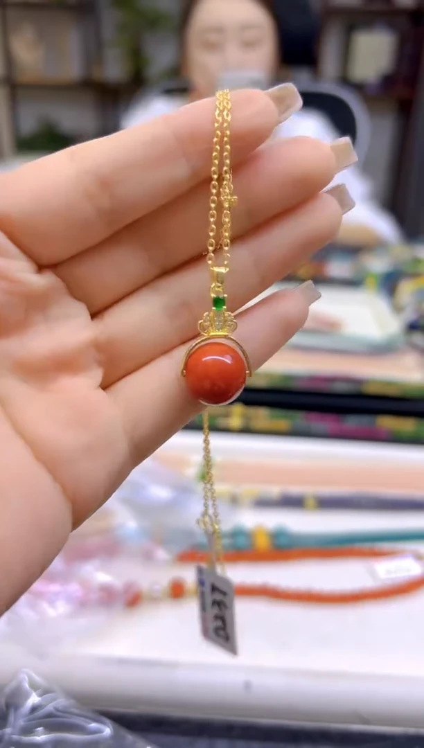 翡翠银S925镀金镶嵌吊坠(赠链)DIY款D237