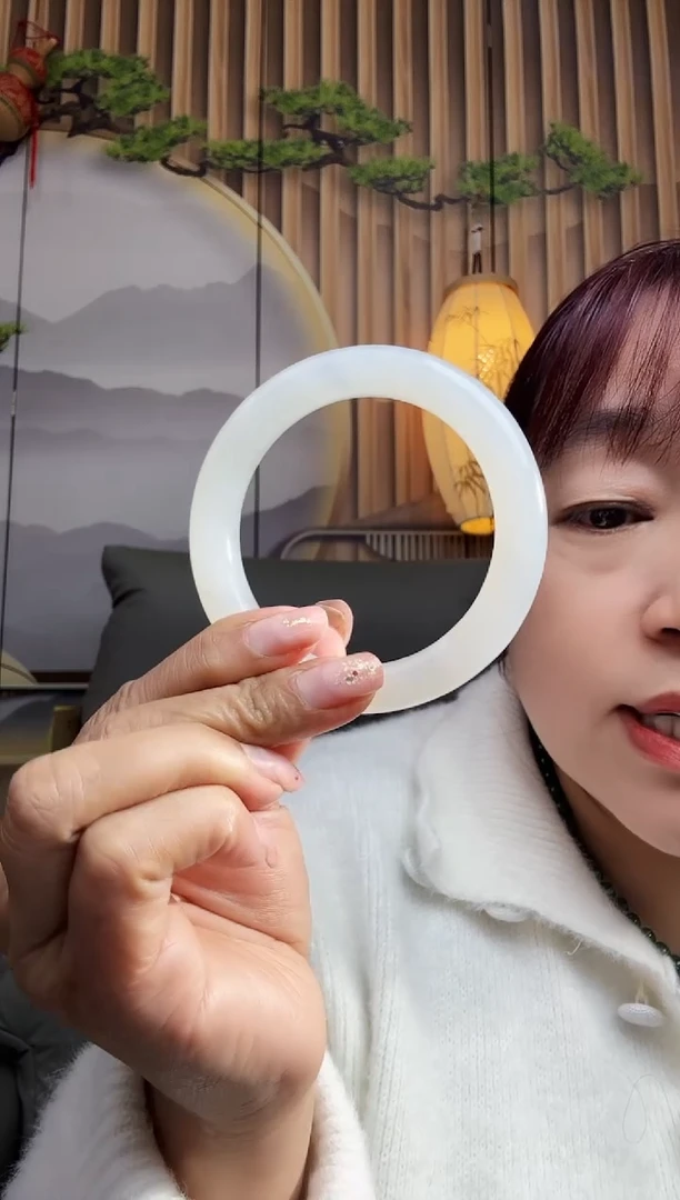 未镶嵌手镯和田玉白玉手镯59-60mm