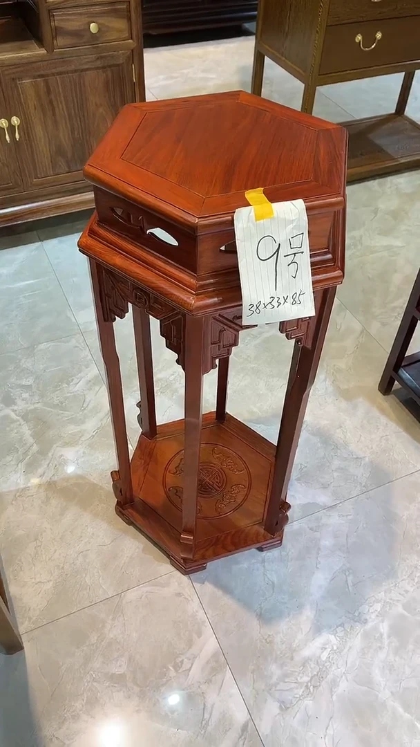 花梨木类成套家具大六角花架38*33*85