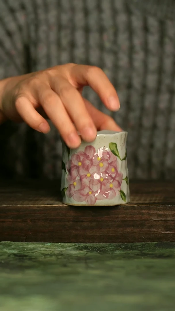 陶瓷青诗集手工手绘瓷器