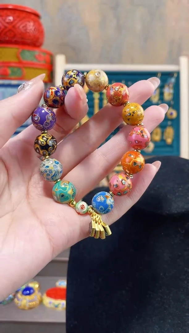 【闪购商品】非遗犀皮漆精品手串多宝色