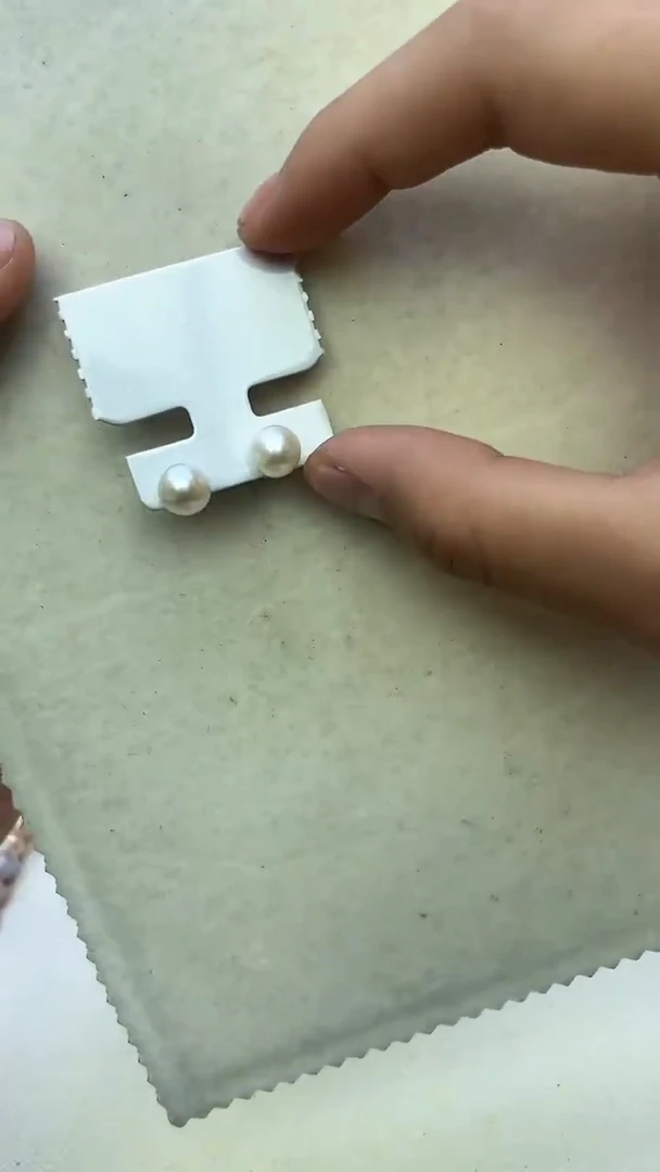 未镶嵌耳饰淡水珍珠白色系耳饰8mm