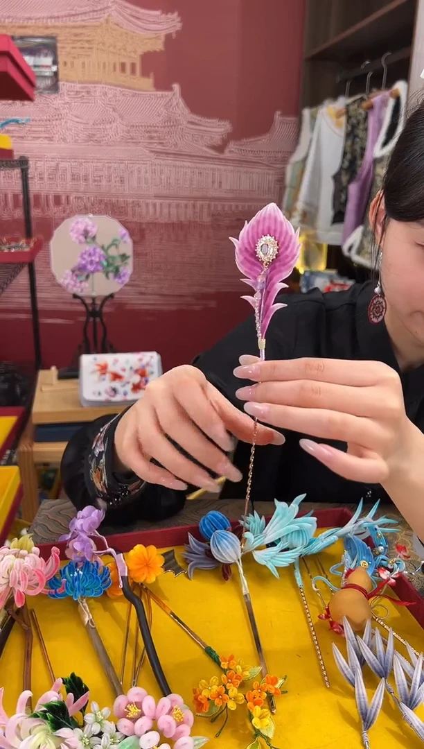 【闪购商品】刺绣 非遗绒花（发饰）