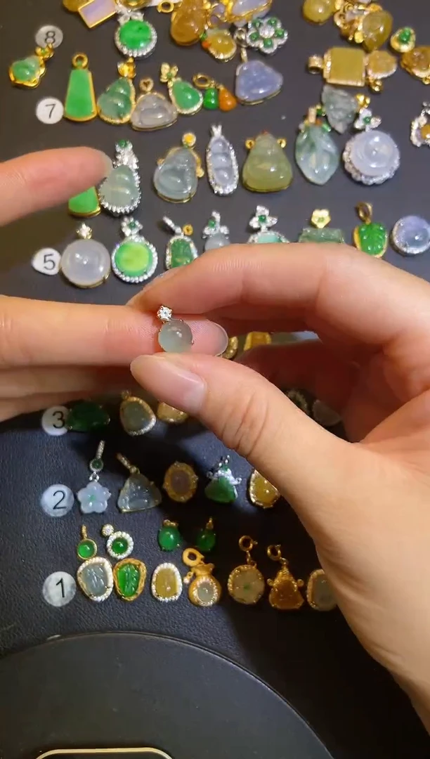 吊坠(不含链)银S925镶嵌翡翠1