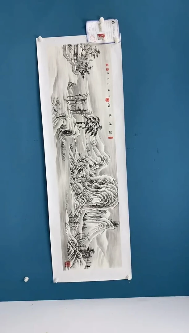 【闪购商品】国画2.16-王夫怀-六尺对开山水111