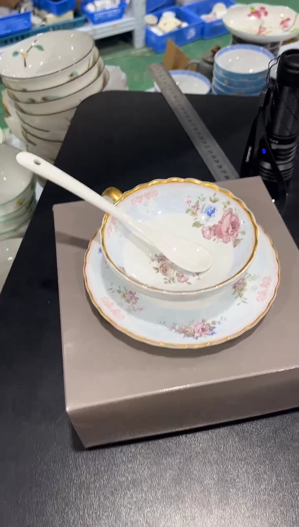 杯子骨瓷（原盒）红茶 咖啡 杯碟一套+小勺