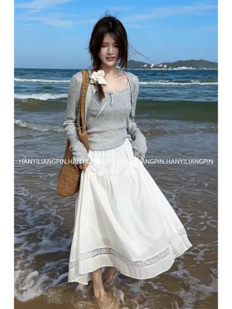 【甜美风】韩系针织吊带两件套