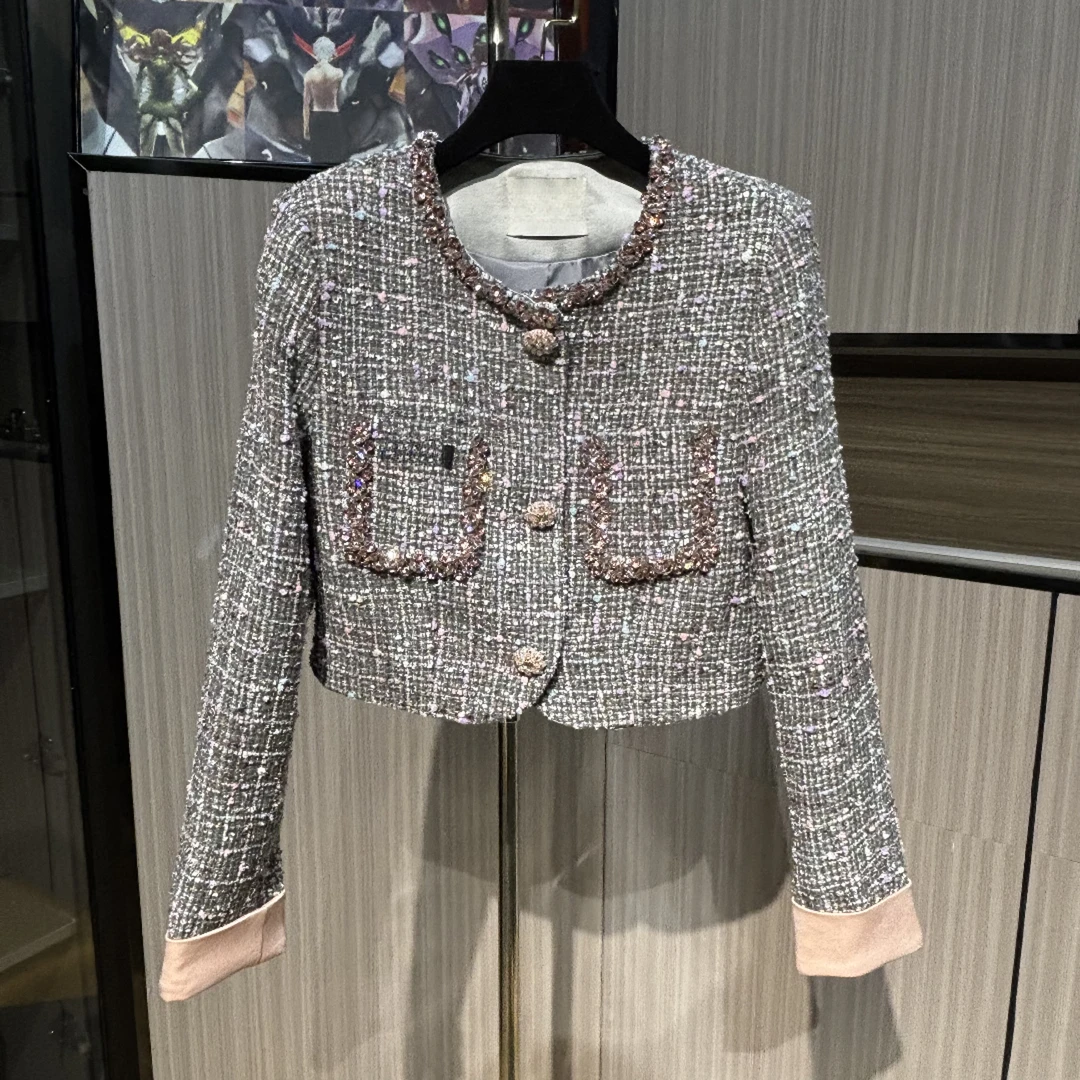 <猪猪出品>红人上新小香风外套粗花呢轻奢时尚百搭法式秋冬长袖