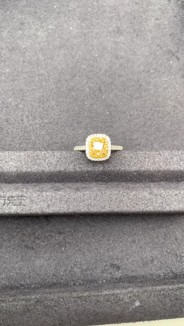 18K金镶嵌戒指/指环钻石1ct黄钻 GE 定制