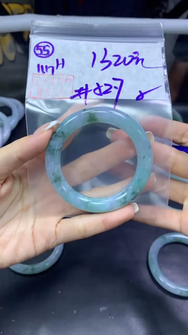 未镶嵌定制翡翠55手镯52.7纹+1320元+拍一发一