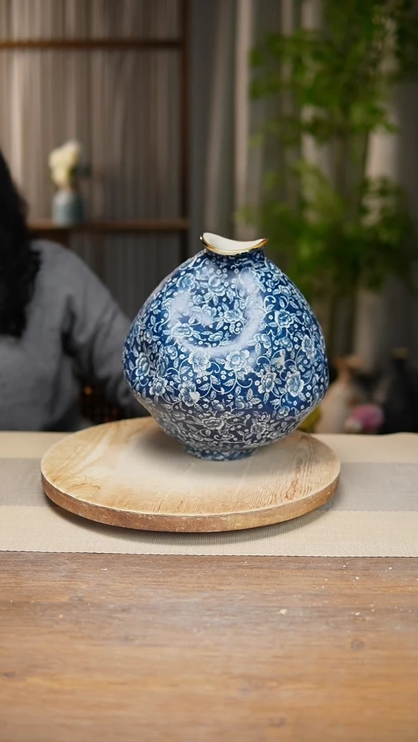 【闪购商品】陶瓷      花器青花瓷芙蓉花大肚