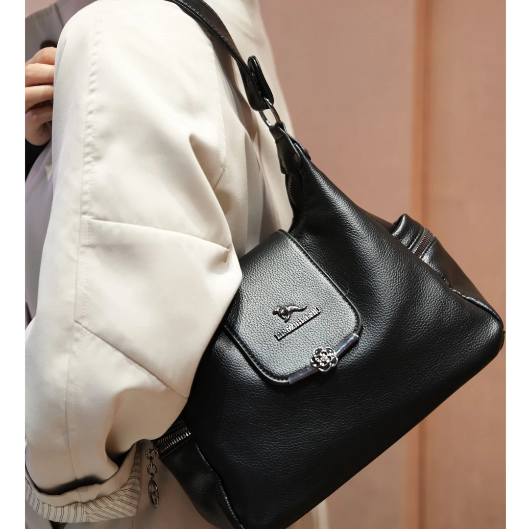 新款纯色时尚休闲手提包大容量新潮流高级质感百搭斜挎单肩包妈妈