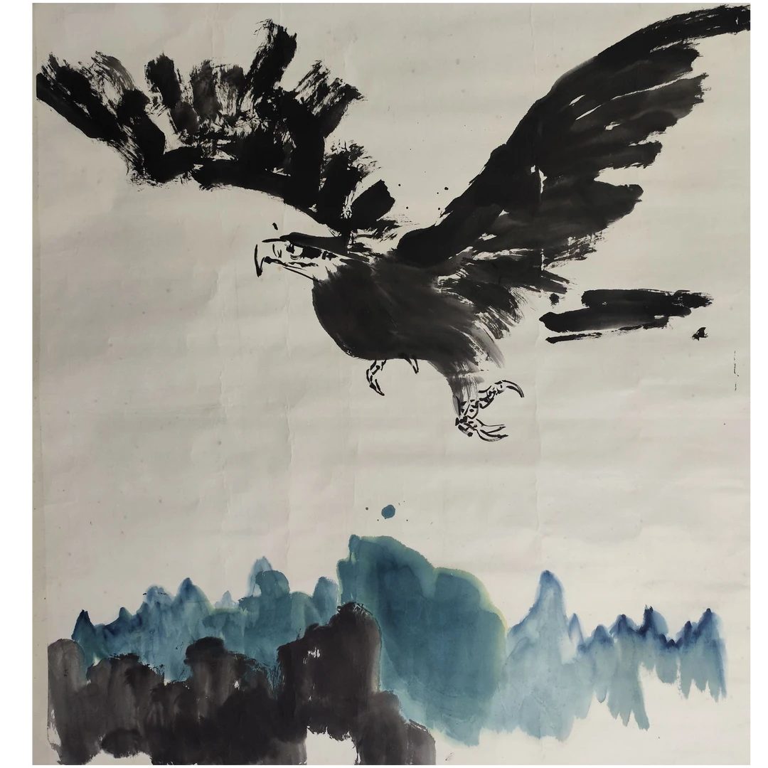 LOT.541 《鹰》119*119cm 纸本设色镜片