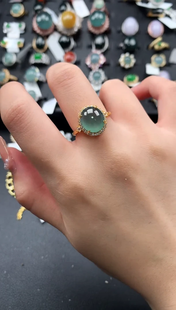 【闪购商品】翡翠戒指银S925镶嵌52141