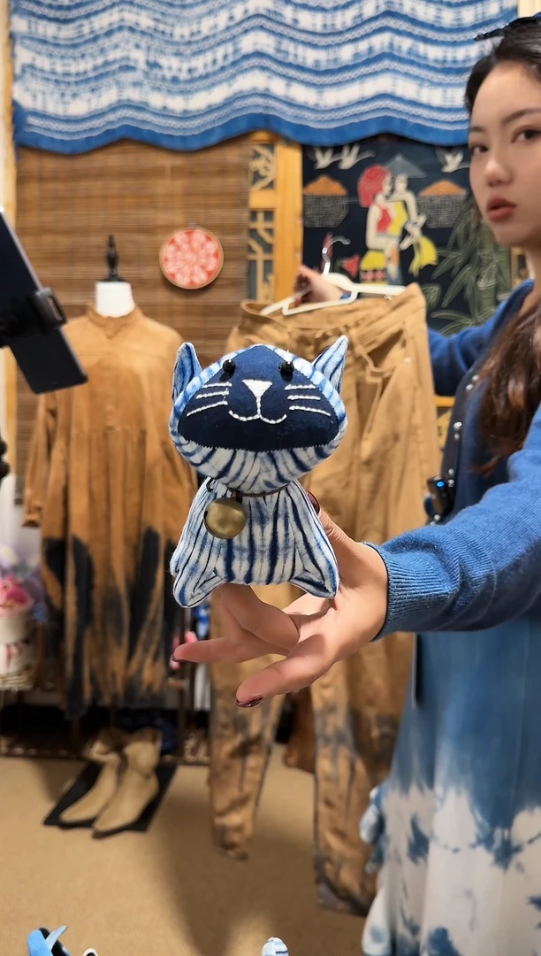 【闪购商品】植物染色扎染工艺木文化猫猫