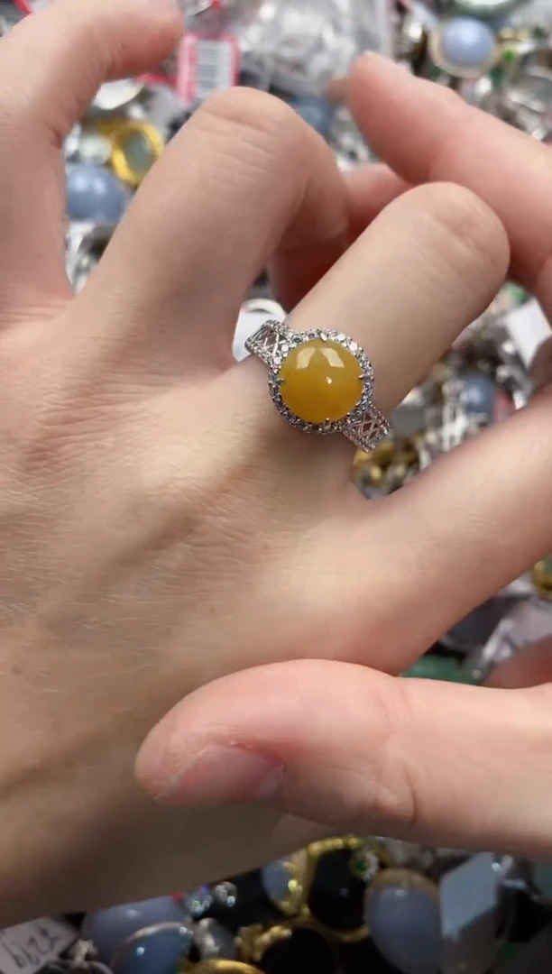 银S925镶嵌戒指翡翠3333----10