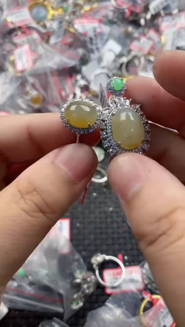 银S925镶嵌戒指翡翠999   1