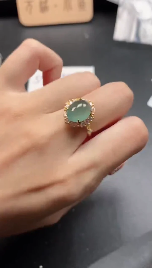 银S925镶嵌戒指翡翠511