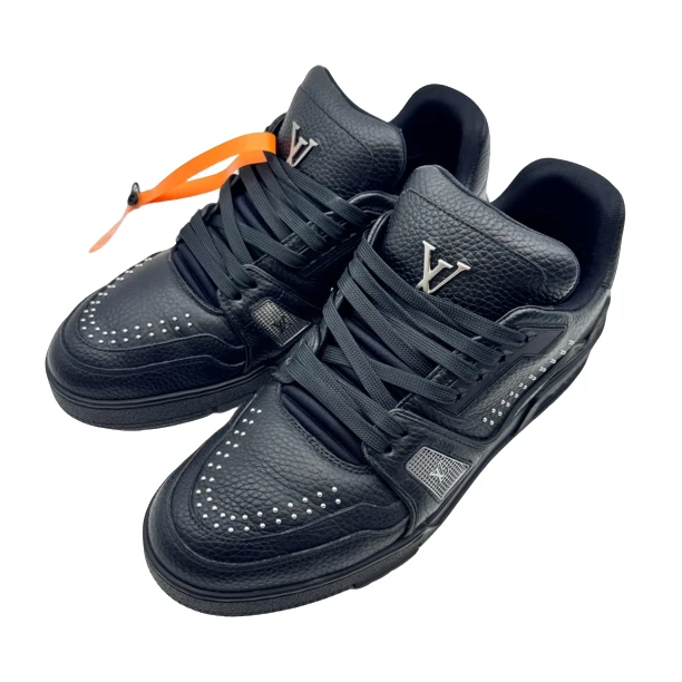 LV/6.5码40.5码/男士黑色柳丁trainer板鞋/98新/vv805