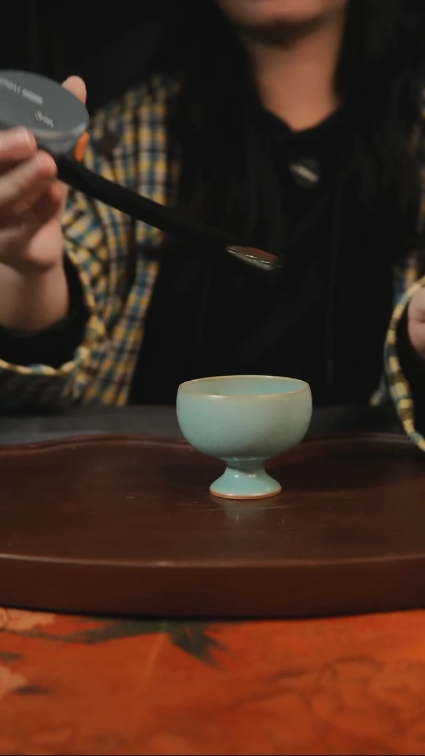 杯子高足杯  汝州原产地原矿仿古老釉