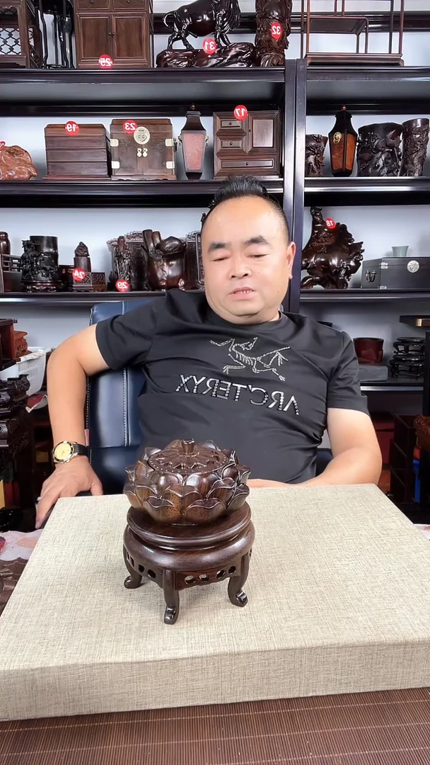 木2696+莲花底座老李红木工艺品