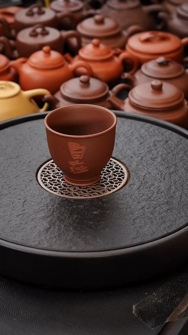 茶壶紫砂自*引流杯 140C 原矿老紫泥 主人杯