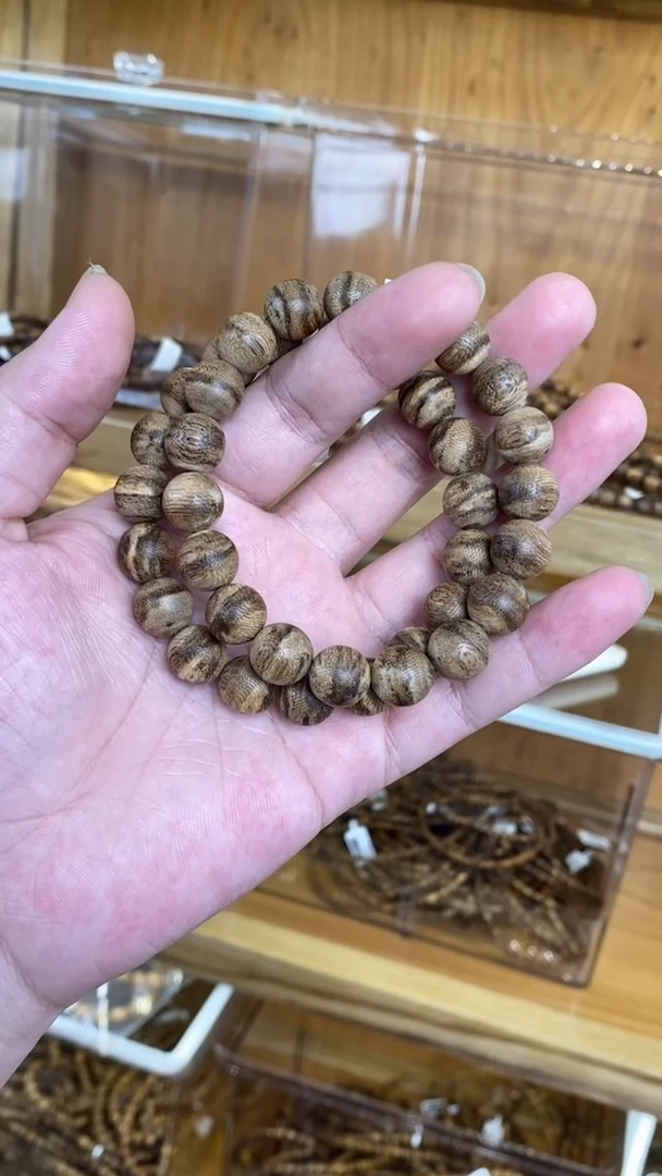沉香手串 达拉干圆珠单圈虎斑1.1多样性发其一