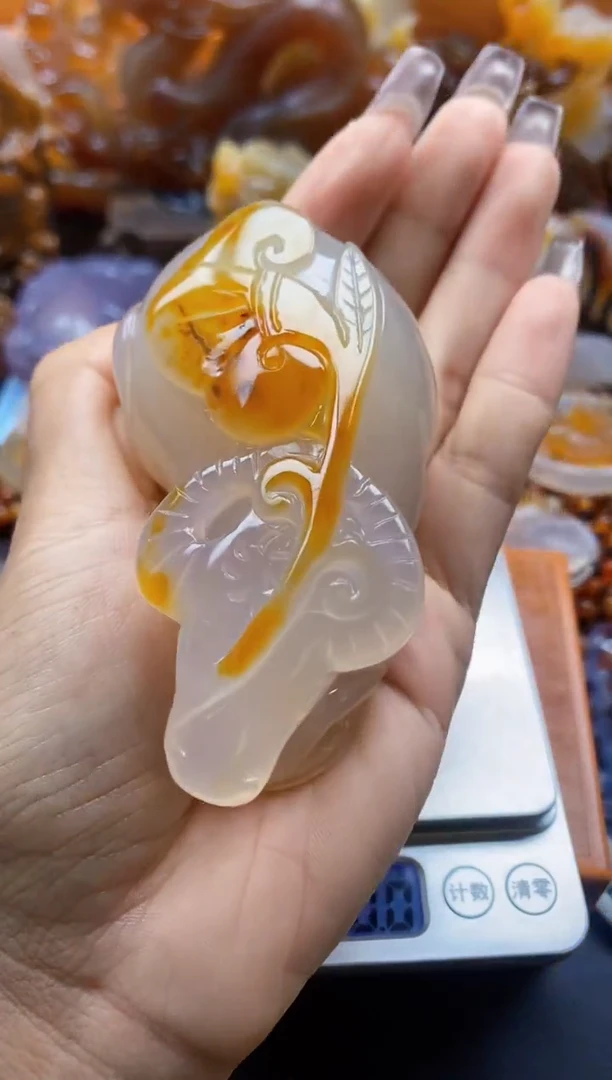 玛瑙/玉髓挂件未镶嵌笑*ll