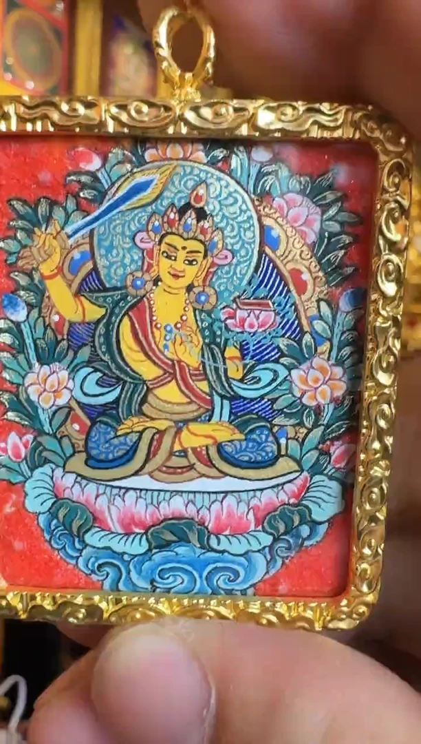 吊坠文殊菩萨---热贡纯手绘