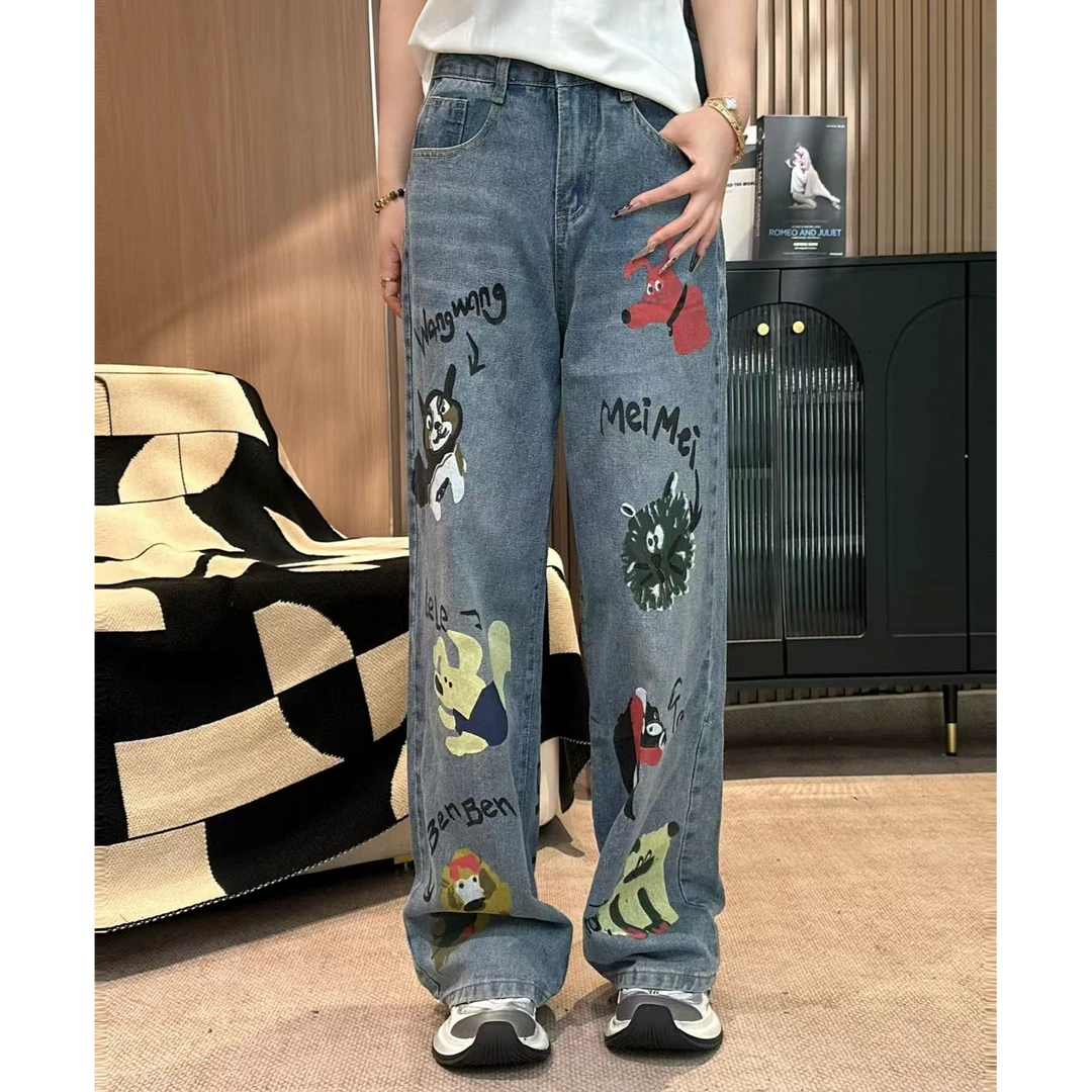 【温迪】2025春夏新款百搭时尚裤子简约宽松显瘦短牛仔裤K-001