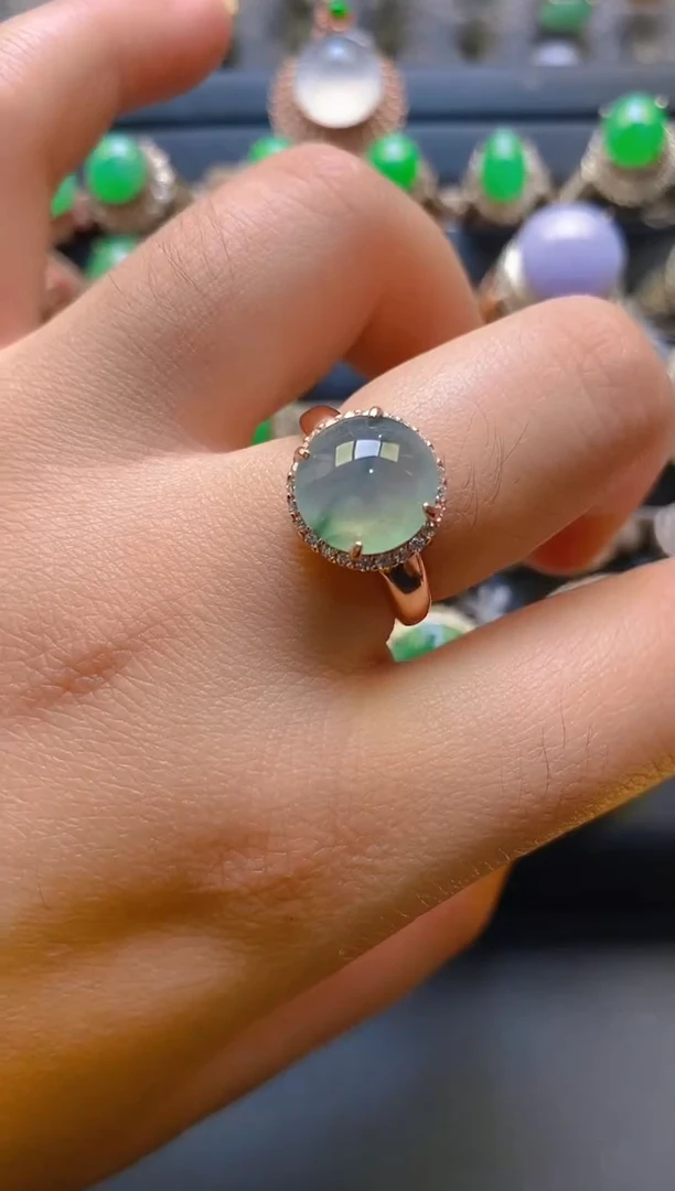 【闪购商品】翡翠耳饰银S925镶嵌天然A货翡翠1