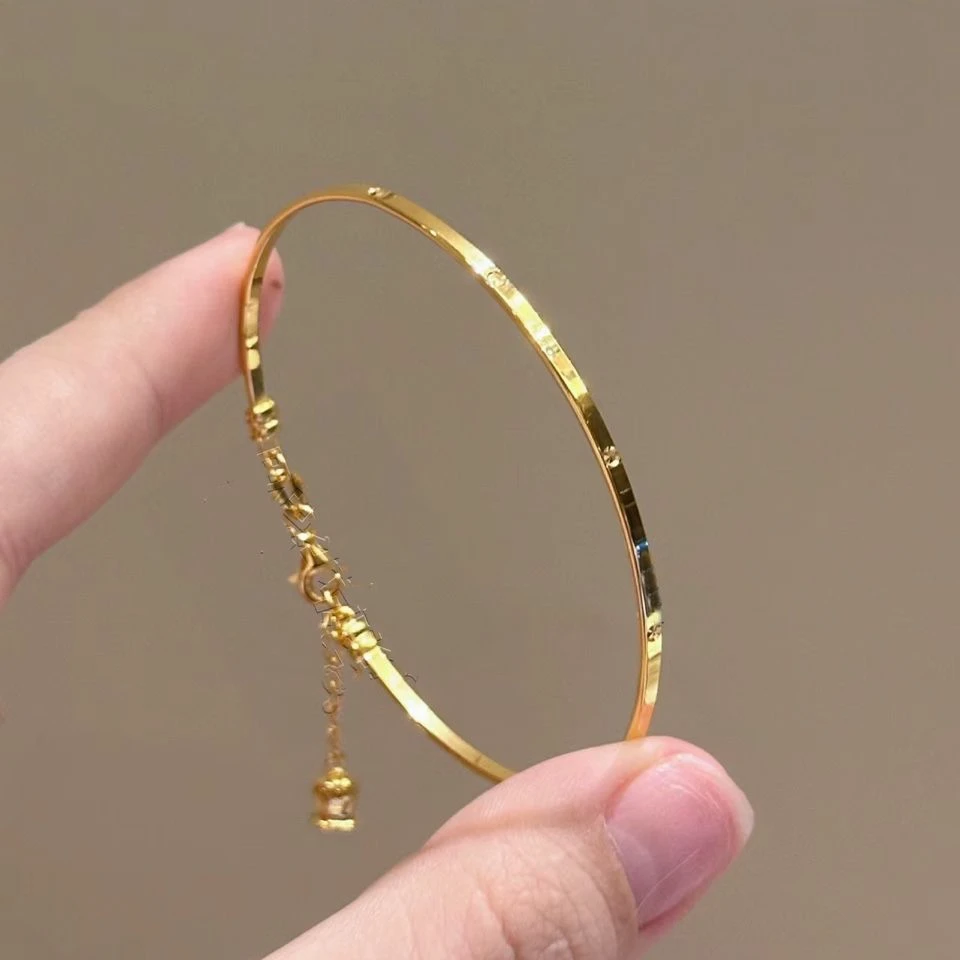 铜合金手镯 极细金色手镯轻奢设计感简约百搭精美手饰送妈妈礼物