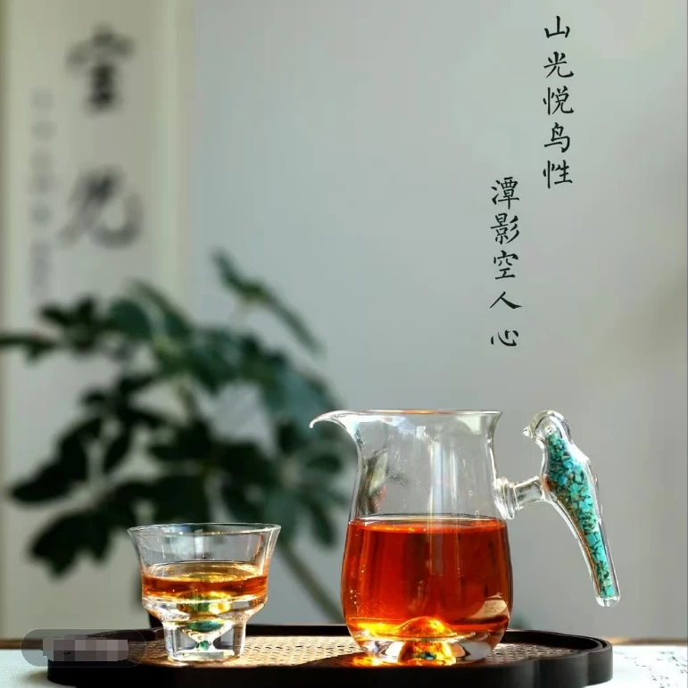 翠鸣禅林公道杯高档水晶玻璃茶具人工吹制创意礼品
