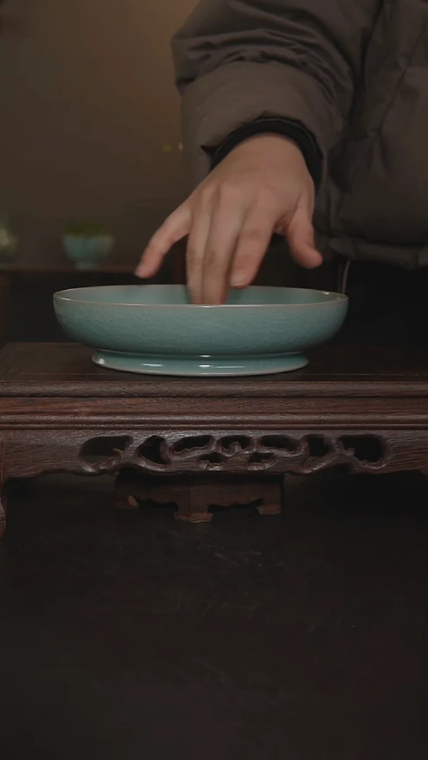 摆件瓷仿古手工圆洗