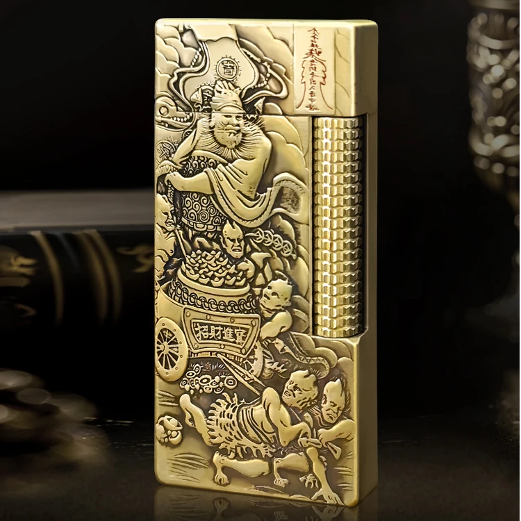 精工~MYON勉牌M3五鬼运财原铜浮雕点漆工艺欧洲勉牌煤油打火机