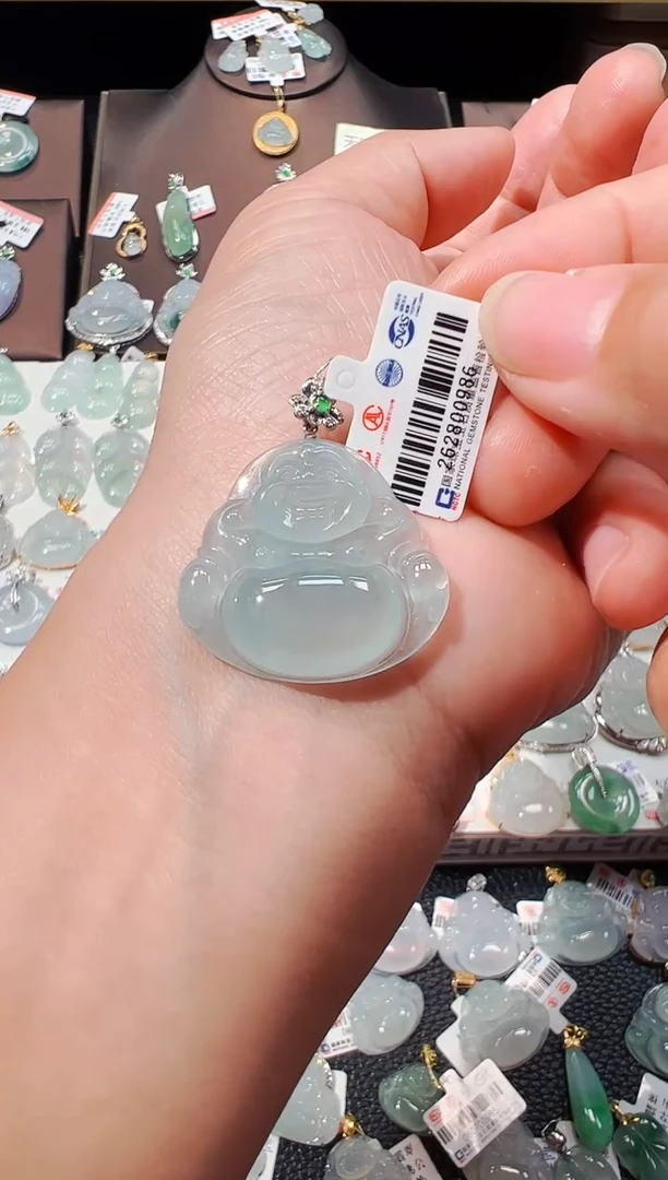 【闪购商品】翡翠吊坠(不含链)18K金镶嵌佛公吊坠986