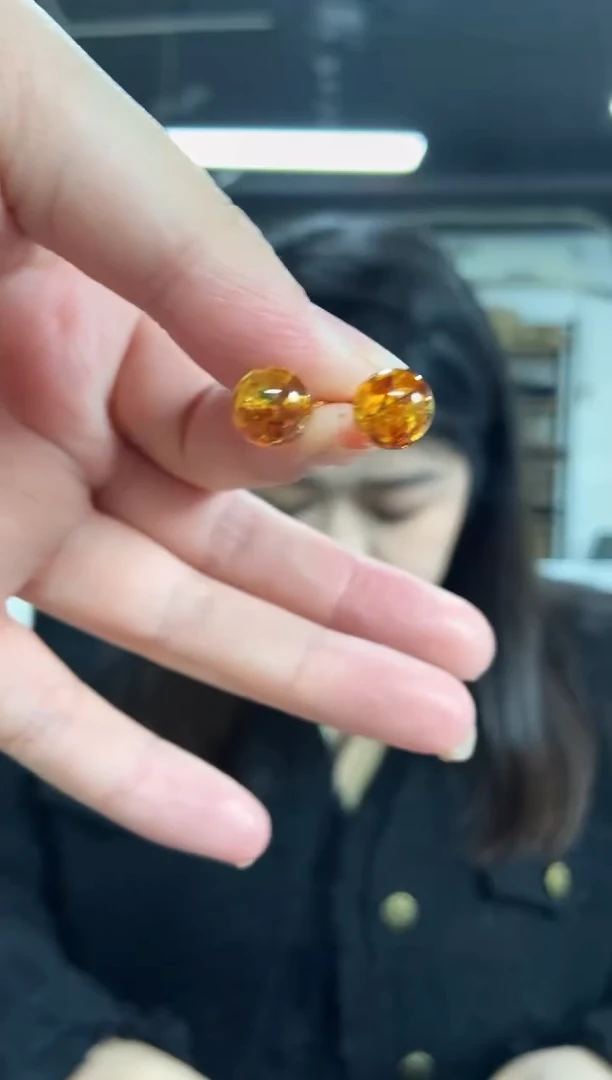 【闪购商品】琥珀裸石银S925镶嵌多样性发其一颜色微差