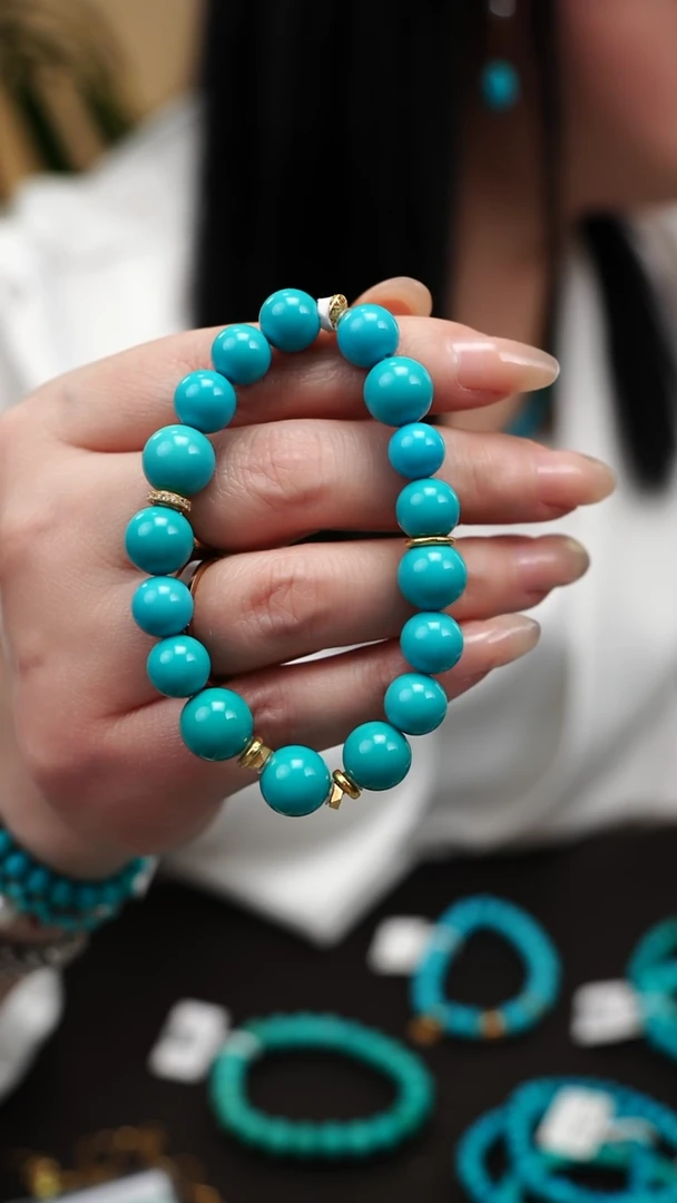 未镶嵌绿松石手链思*b0154