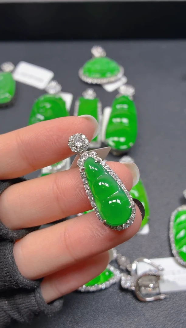 吊坠(不含链)银S925镶嵌翡翠0000