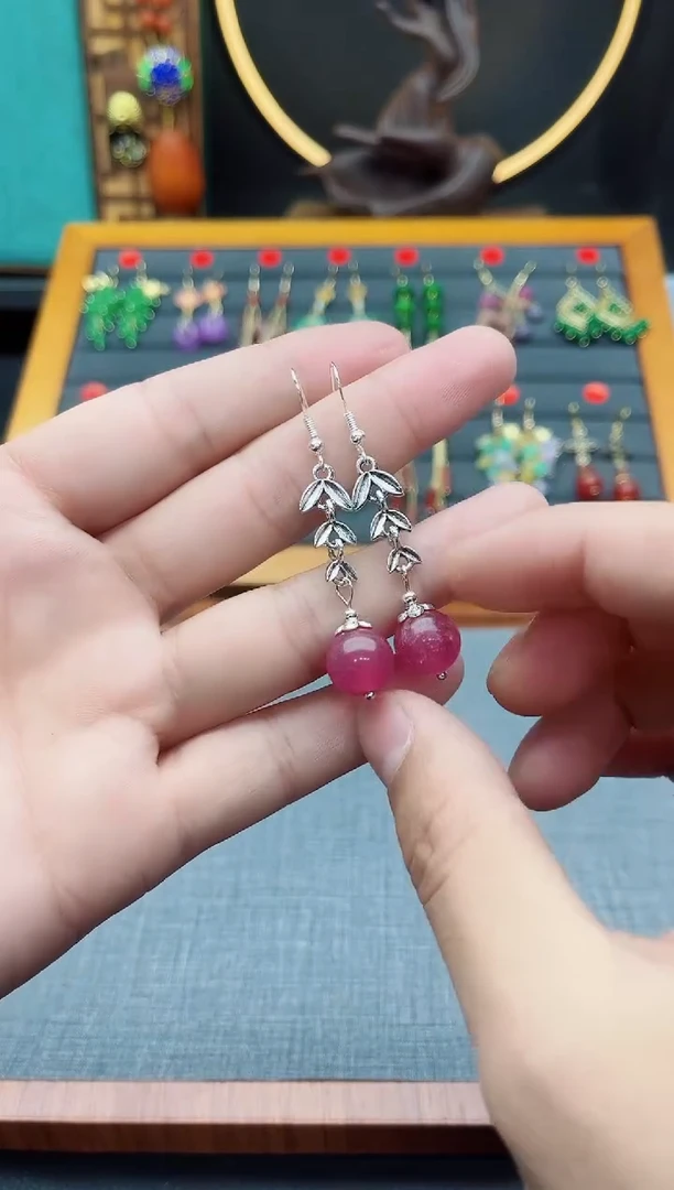 【闪购商品】玛瑙/玉髓耳钉银S925镶嵌431000