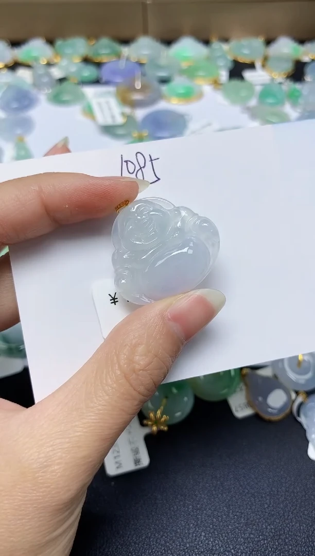 翡翠18K金镶嵌颈饰 天然翡翠A货