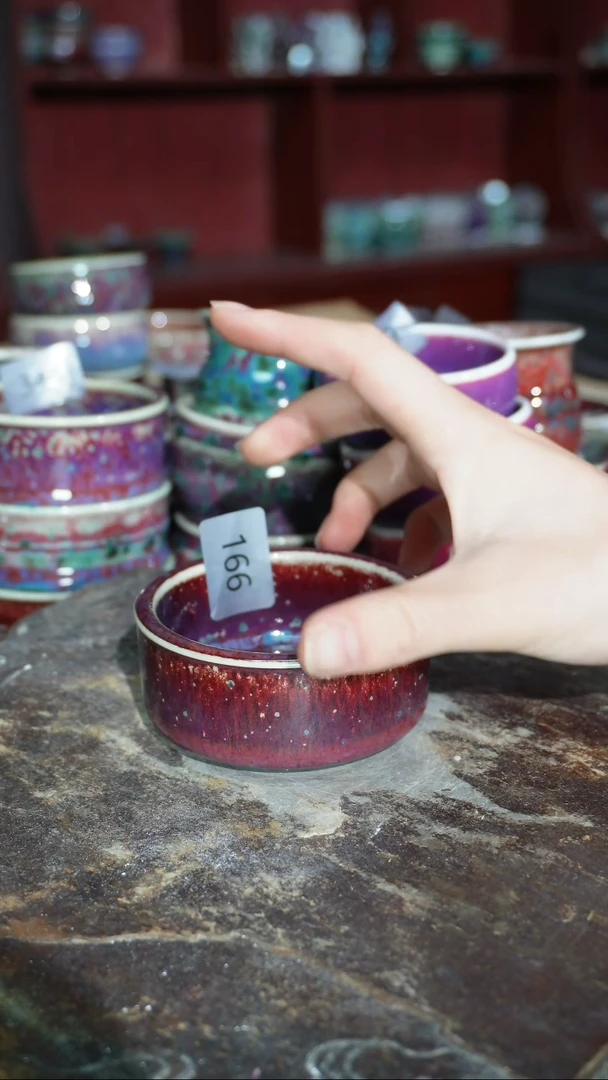 摆件陶精品窑变钧瓷茶器