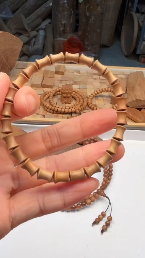 檀香木其他6x8竹节珠单圈