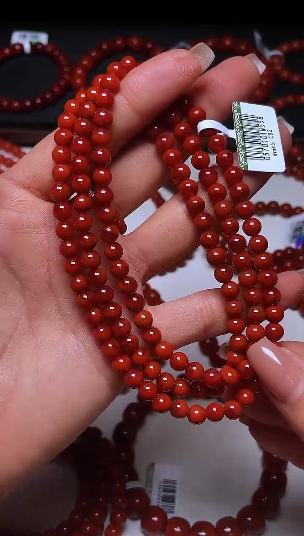 手串未镶嵌南红玛瑙瓦西双色锦红多圈N30