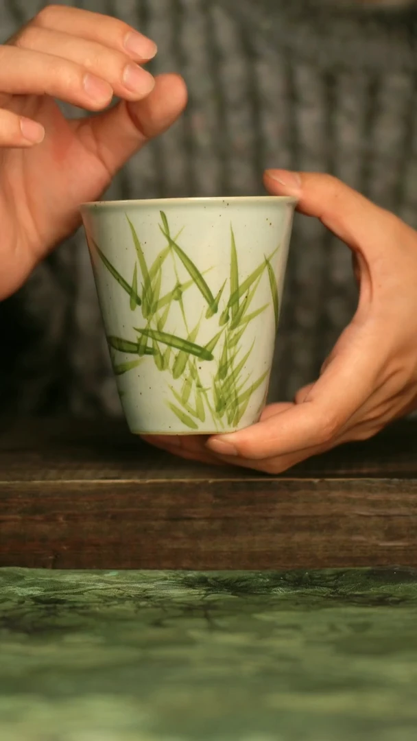 陶瓷青诗集手工手绘瓷器