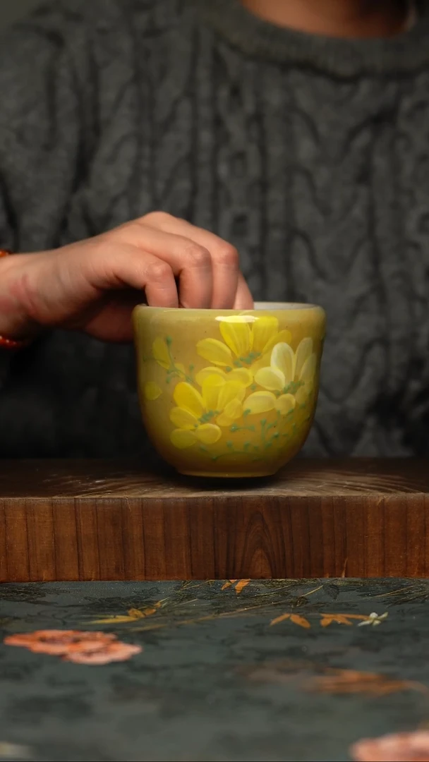 瓷片釉下彩手工手绘同款