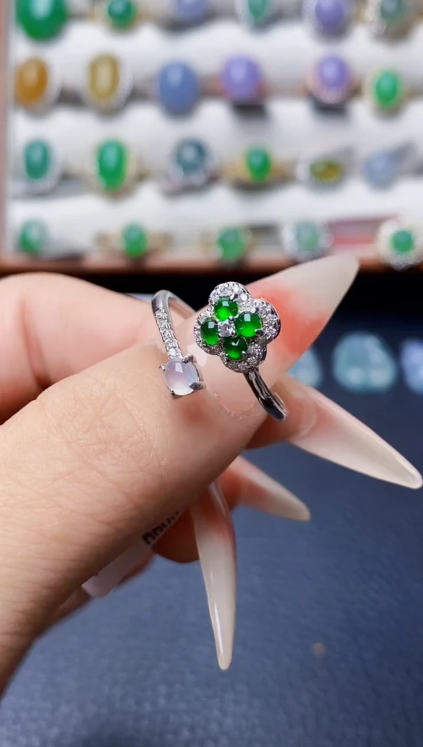 银S925镶嵌戒指翡翠0004