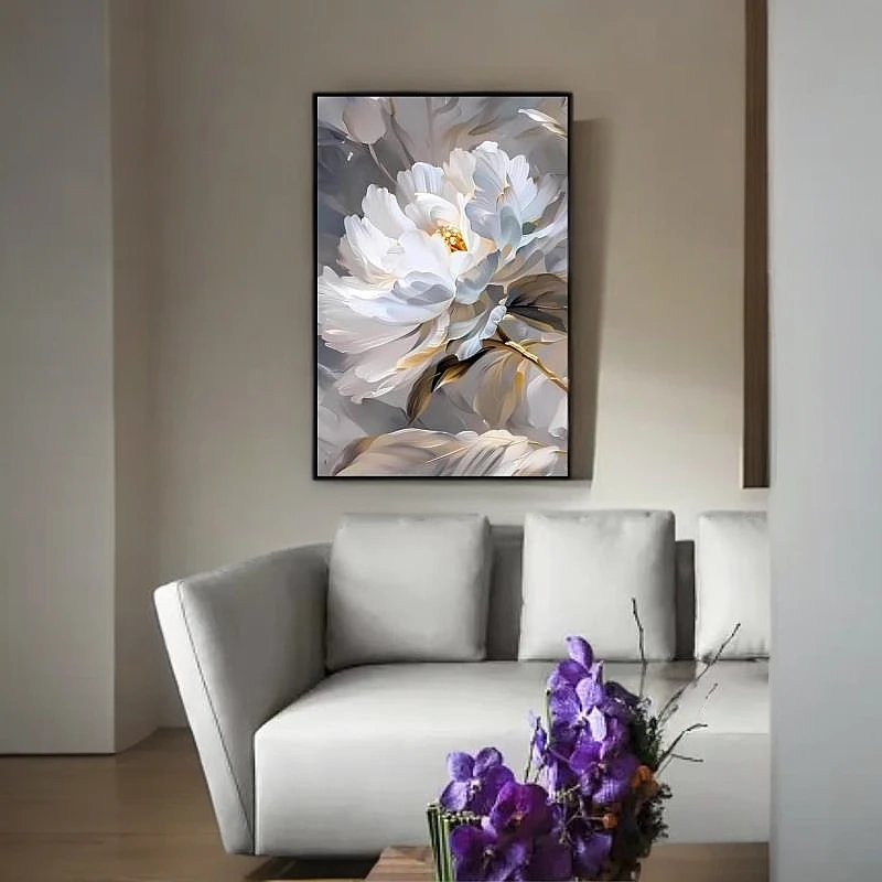 现代简约客厅沙发背景墙挂画入户玄关餐厅装饰画轻奢花卉砂岩壁画